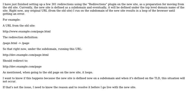 Wordpress: Infinite 301 redirects after definitions in "Redirections" plugin? смотреть онлайн