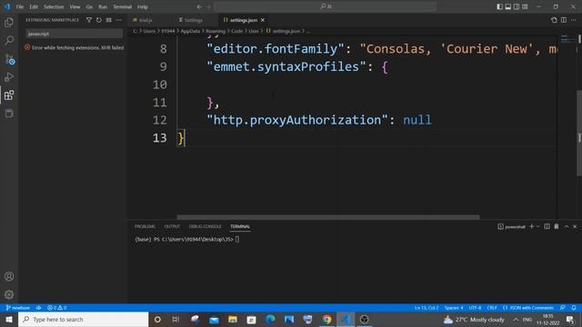 Error while fetching extensions. XHR failed SOLVED in vs code смотреть онлайн