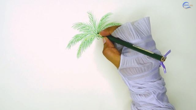 how to draw coconut tree ?simple coconut tree drawing ? MWRtube смотреть онлайн