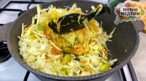 Тушеная капуста с кабачком, идеальный гарнир к мясу, птице. ЛЕГКИЙ - 54 ккал, готовится ПРОСТО!