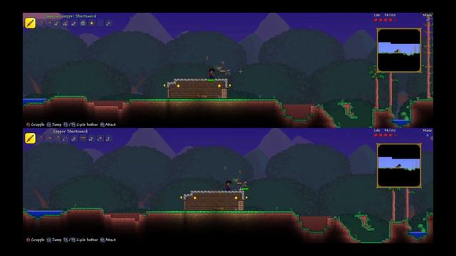 Jogando Terraria Splitscreen #EP01 Construindo o abrigo! смотреть онлайн