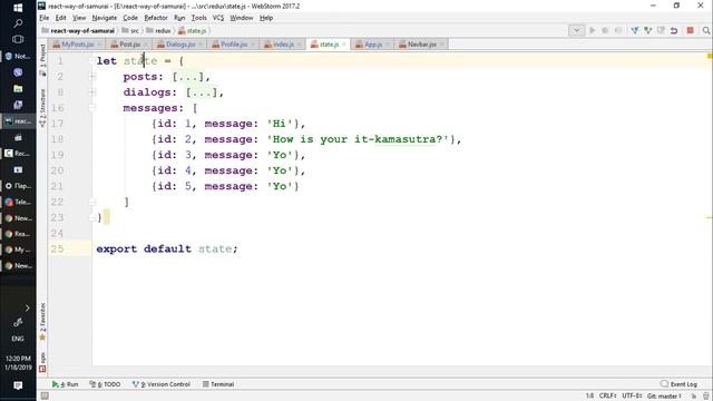 29. Уроки React JS (упаковываем данные в state) - react курсы бесплатно, 2019 смотреть онлайн