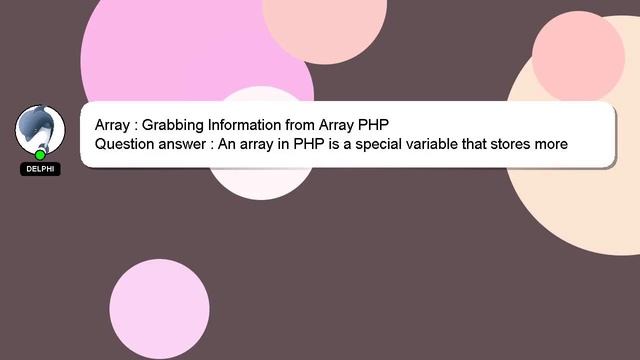 Array : Grabbing Information from Array PHP смотреть онлайн