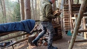 Лесной хутор Яшина под охраной сторожевого дикого кабана | двухэтажная баня | bushcraft.