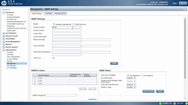 HP ILO - Configure SNMP