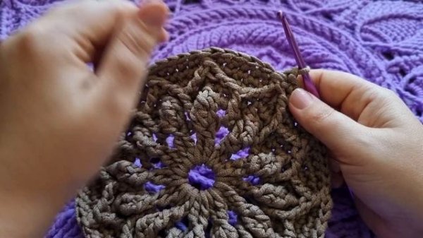 Не оторвать взгляд ? Коврик из полиэфирного шнура ?Лотос? МК часть 1