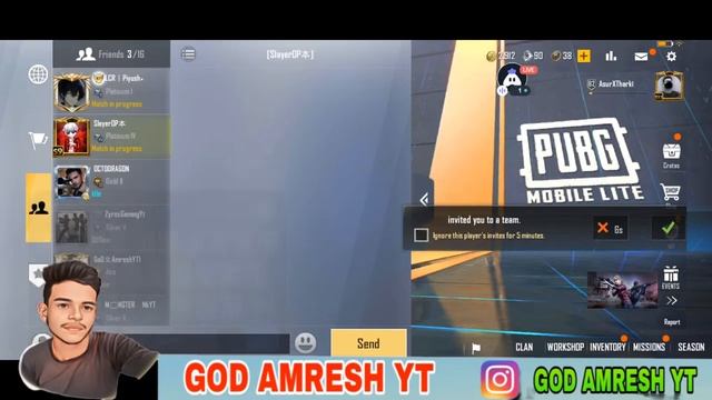 Pubg Mobile Lite || live join team code pubglitelive @godamreshyt смотреть онлайн