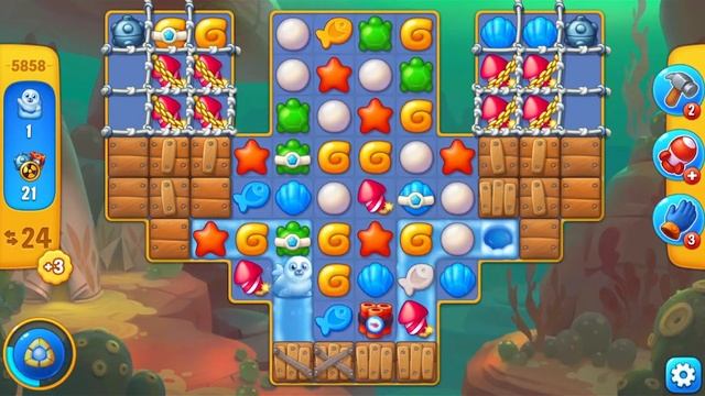 Fishdom Level 5856 - 5860 - Aquarium Music Room - World Art Works - Gameplay смотреть онлайн