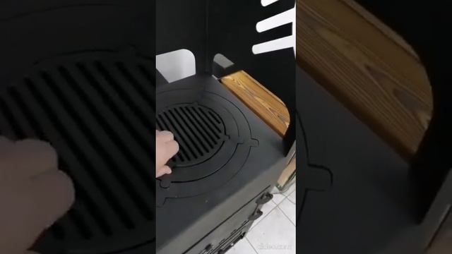 Мангал с вытяжкой, с печью для казана и и отсеком для дров смотреть онлайн