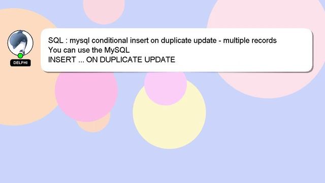 SQL : mysql conditional insert on duplicate update - multiple records смотреть онлайн
