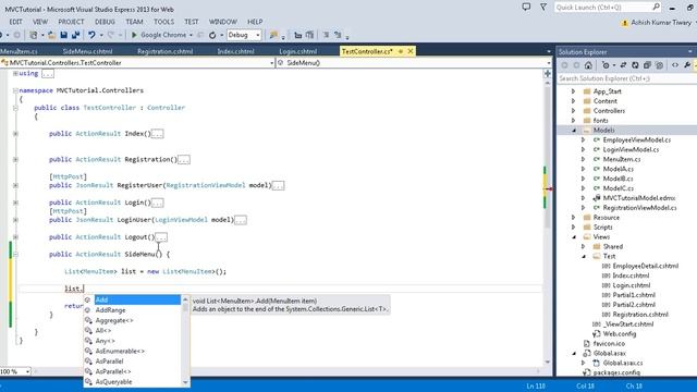 Part 31- How to create dynamic Menu in ASP.NET MVC using partial view and bootstrap смотреть онлайн