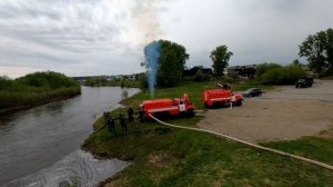 Работа ПНС 110 на реке