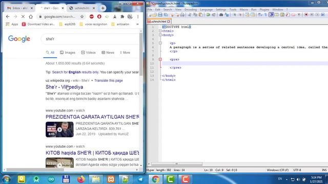 HTML 4-video dars (text teglari. p va pre teglaridan foydalanish) Urobot смотреть онлайн