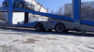Погрузка 8машин на автовоз|Дальнобой по России.