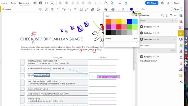Changing Drawn Marks' Properties On A PDF Using The Free Acrobat Reader DC