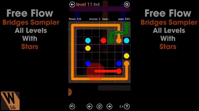 Flow Free Bridges Sampler all Levels with Stars смотреть онлайн
