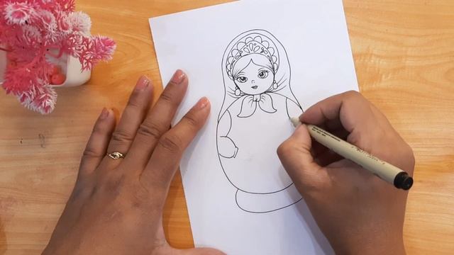 Beautiful Russian Doll Pen Sketch #pensketch #inkillustration #nanhekalakaar #dolldrawing #artwork смотреть онлайн