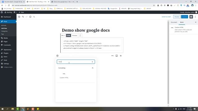Làm sao để chèn google docs, google sheet, google slider, google form vào website Wordpress смотреть онлайн