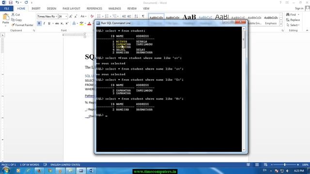 Oracle Video Tutorial In Telugu LIKE 'pattern' Operator Part 14 смотреть онлайн