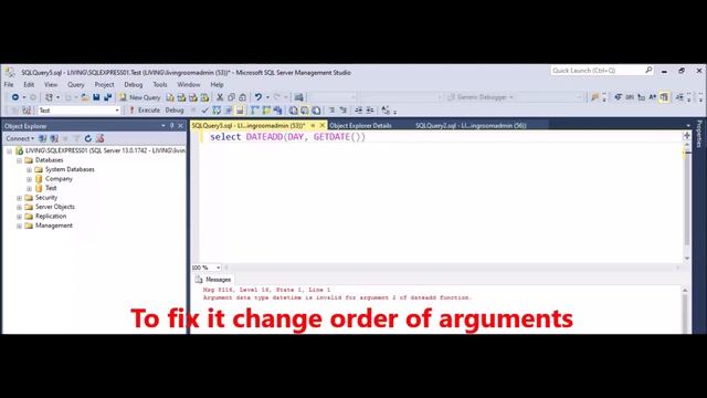 SQL Server - Fix Error - Argument data type datetime is invalid for argument 2 of dateadd functio смотреть онлайн