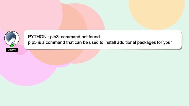 PYTHON : pip3: command not found смотреть онлайн