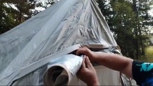 купили надувную палатку, пробуем поставить