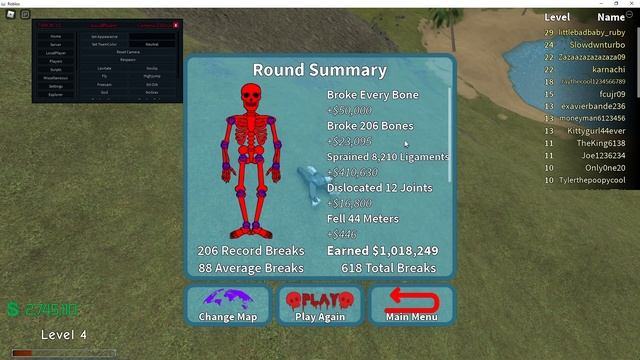 Roblox Broken bones VI script (autofarm, god, and more) смотреть онлайн