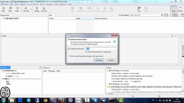 09 Консольный git клиент Работа с ветками смотреть онлайн