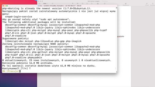 Instalacja systemu Linux, Apache2 + phpMyadmin, MySql i uruchomienie WordPress смотреть онлайн
