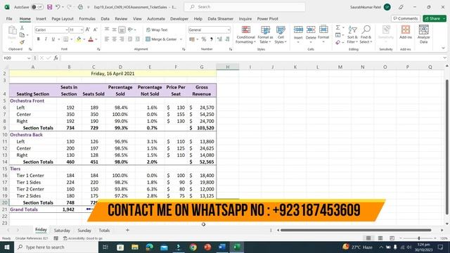 Exp19_Excel_Ch09_HOEAssessment - Ticket Sales 1.0 | Exp19 Excel Ch09 HOE | Pearson MyLabSolution смотреть онлайн