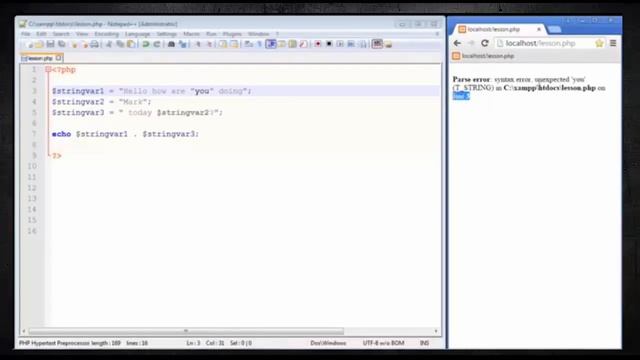 PHP Tutorial for Beginners 6 Escape characters смотреть онлайн