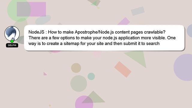 NodeJS : How to make Apostrophe/Node.js content pages crawlable? смотреть онлайн