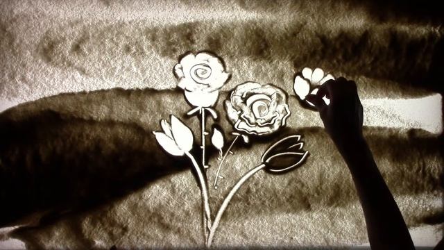 Как нарисовать песком цветы смотреть онлайн