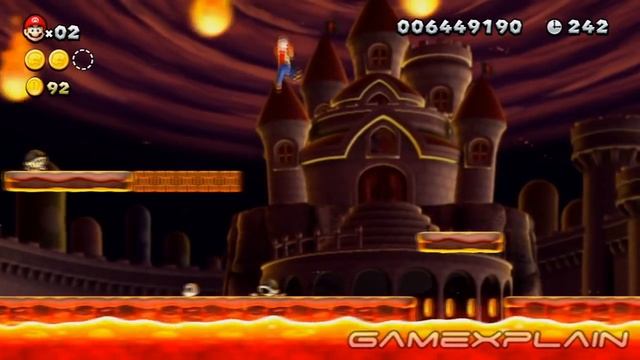 New Super Mario Bros. U - Peach's Castle-1 Meteor Moat Star Coins Guide & Walkthrough смотреть онлайн