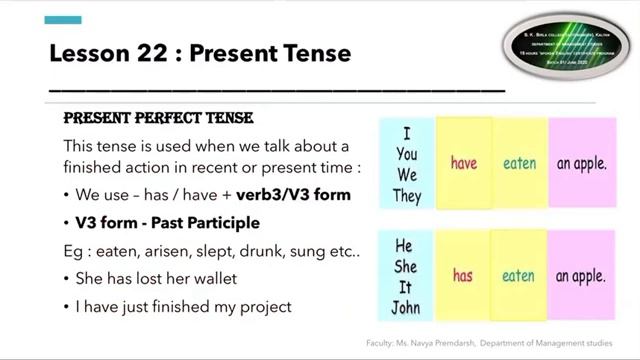 Day 11: Lesson 22: Present Tense смотреть онлайн