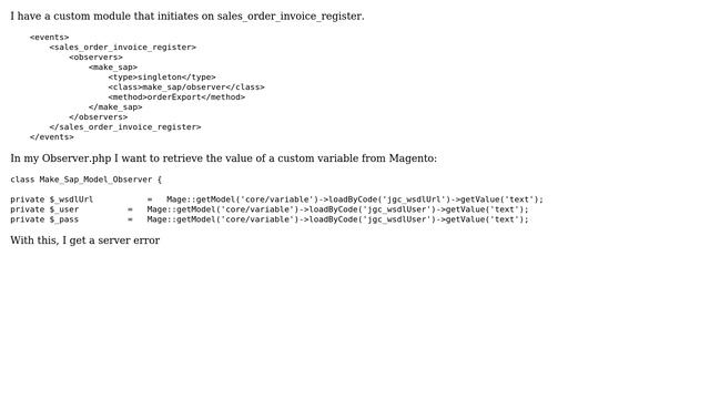 Magento: Retrieve custom variable in custom module смотреть онлайн