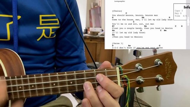 Bounce Man twentyonepilots Ukulele Lesson Tutorial смотреть онлайн