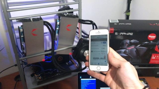 XMR Mining rig with RX VEGA 64 Water Cooled смотреть онлайн