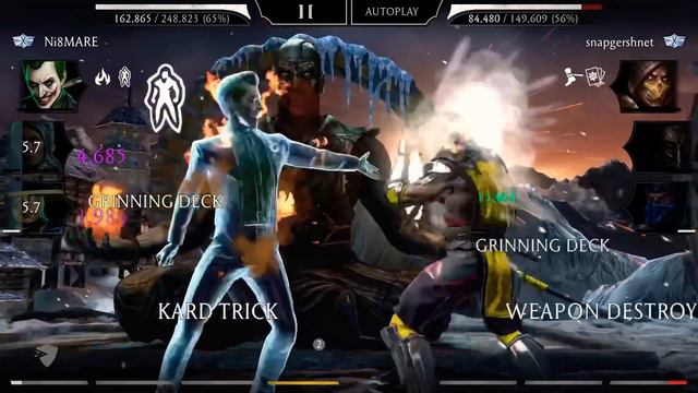 MK11 Fujin , Ace of knaves The Joker & Injustice 2 Raiden Max Level Survival Mode Gameplay MK Mobil смотреть онлайн