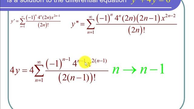 Showing a Power Series is a Solution to a Differential Equation смотреть онлайн