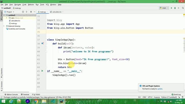 How to create Button in kivy python tutorial in (Hindi)#3 by ikram смотреть онлайн
