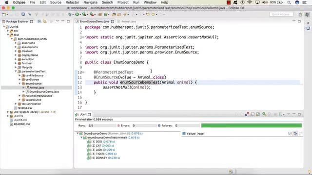 Demo - @EnumSource annotation in Parameterized Tests смотреть онлайн