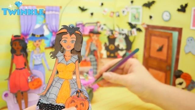 PAPER DOLLS HALLOWEEN PARTY DRAWING CLOTHES & PLAYING WITH DOLLS GAMES FOR KIDS смотреть онлайн