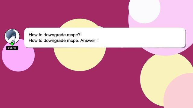 How to downgrade mcpe? смотреть онлайн