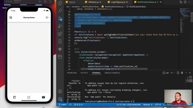 Indie Notification Inbox | Expo Push Notifications | React Native смотреть онлайн