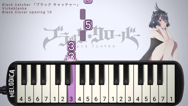 Black Clover OP 10 - Black Catcher 『Vickeblanka』 Easy Melodica Tutorial смотреть онлайн