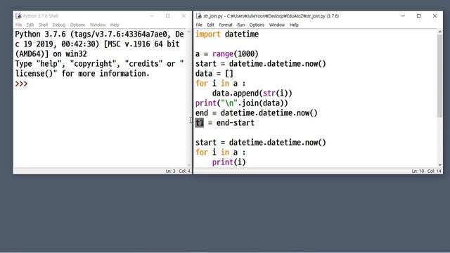 [PYTHON-153] 문자열(str) 출력시 join method 성능 확인 смотреть онлайн