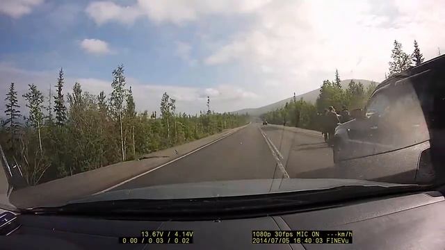 Трасса М18, недалеко от Мончегорска (05.07.2014) смотреть онлайн