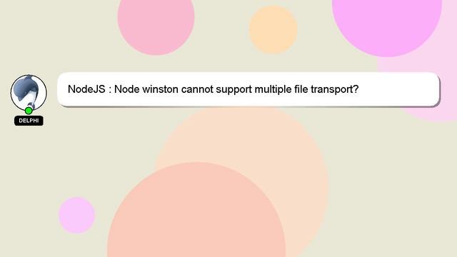 NodeJS : Node winston cannot support multiple file transport? смотреть онлайн