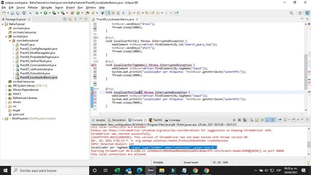 Curso Practicas Selenium Java |Localizador de elemento básico (Name, Id, ClassName, TagName)|Part09 смотреть онлайн
